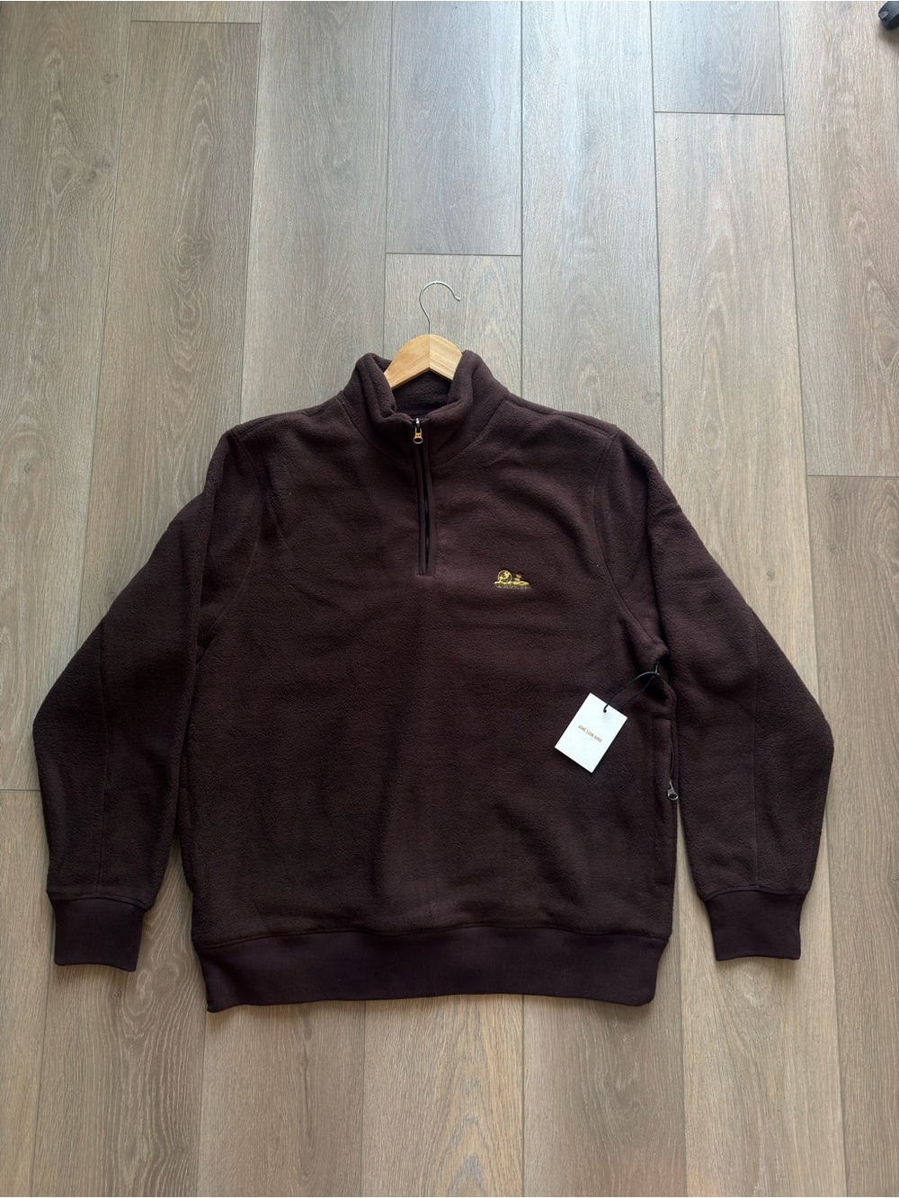 Aimé Leon Dore Unisphere Quarter Zip Fleece Pullover Brown